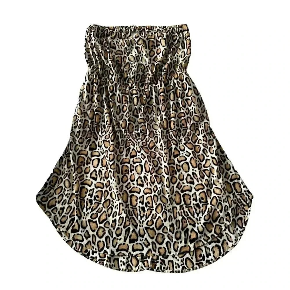 Lane Bryant dress 14/16 leopard print strapless